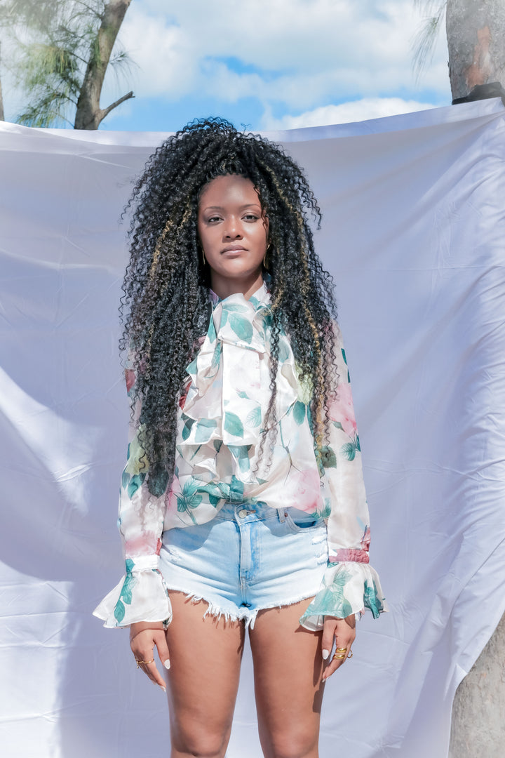 YOMI + Calendula Sheer Floral Top