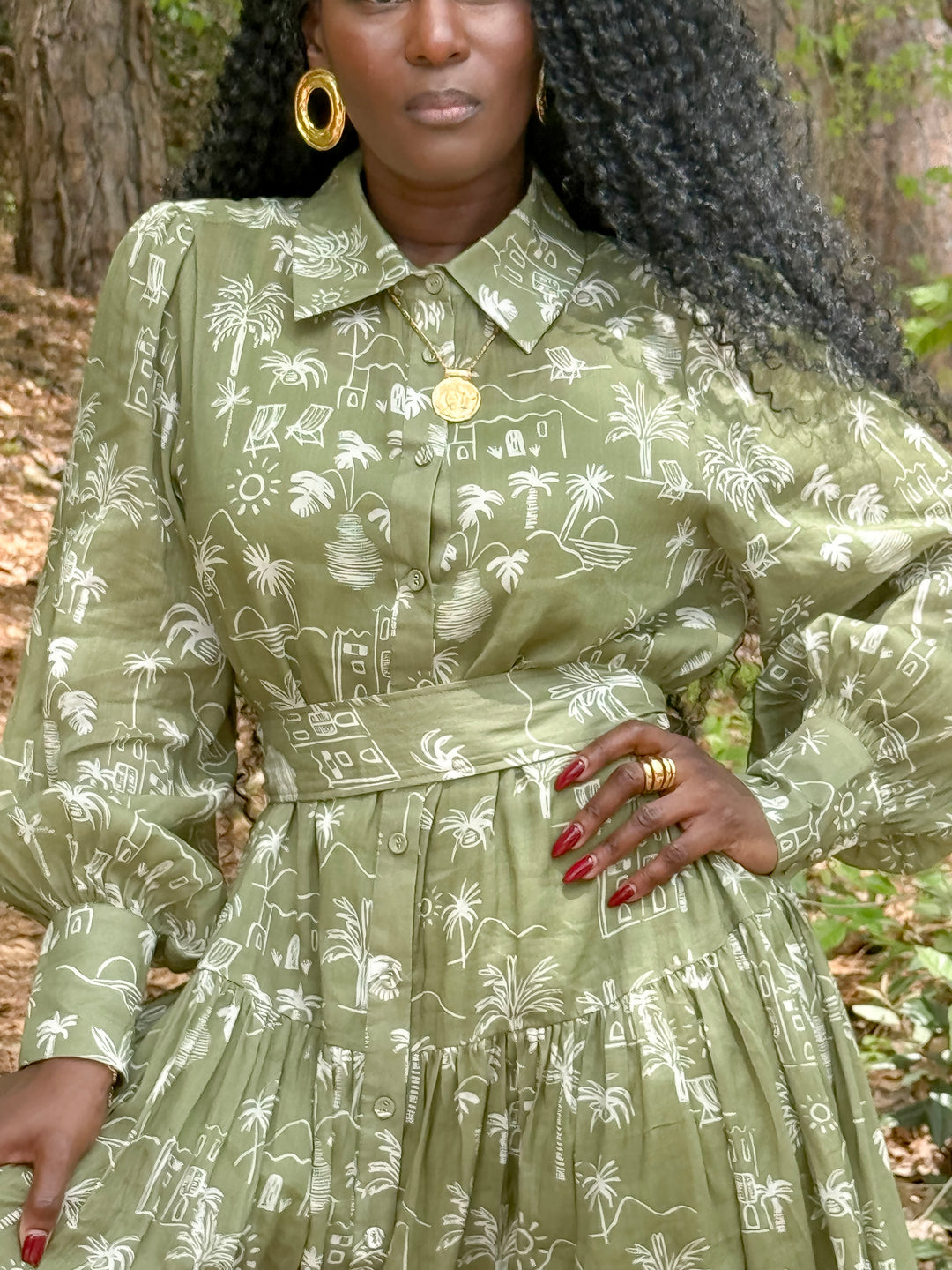 YOMI + CALENDULA – Olive Island Vibez Maxi Dress