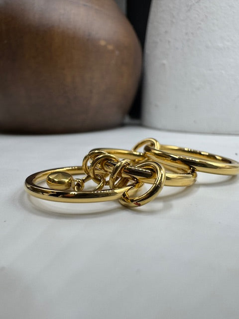 Stack Ring with Drop Pave