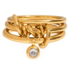 Stack Ring with Drop Pave