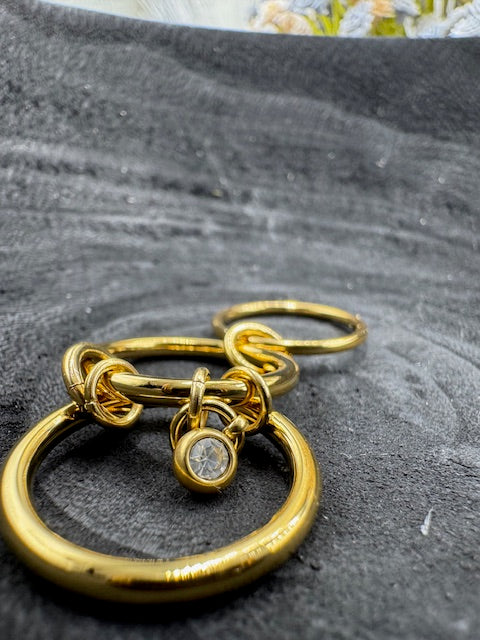 Stack Ring with Drop Pave