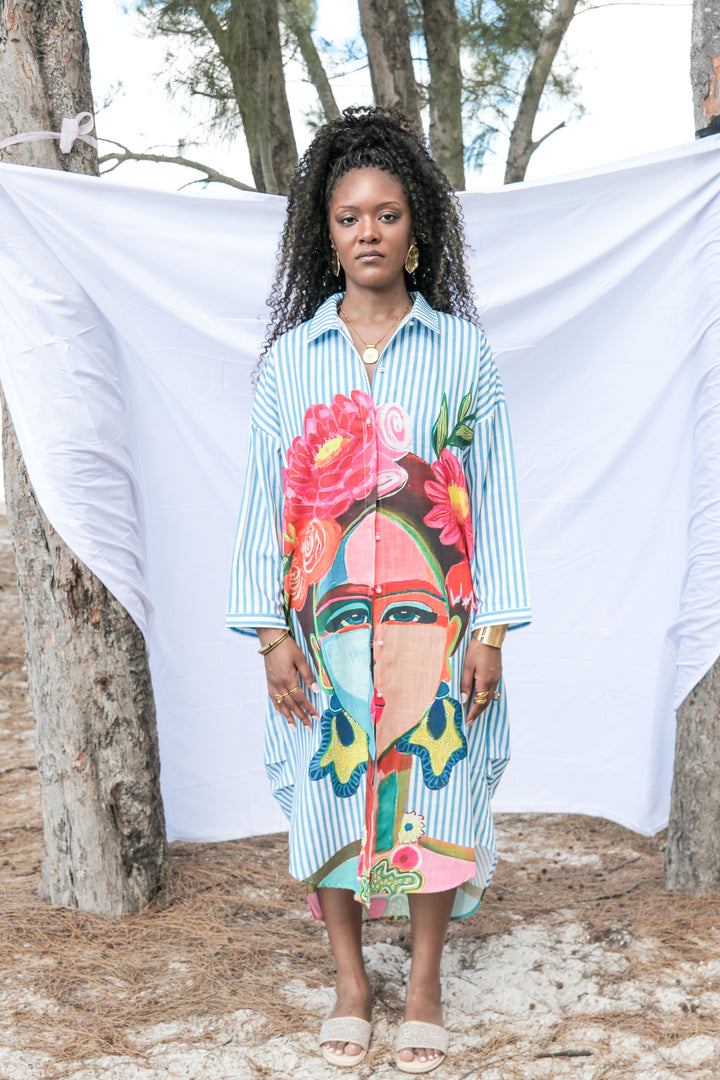 YOMI + Calendula Frida Kahlo Printed Shirt Dress