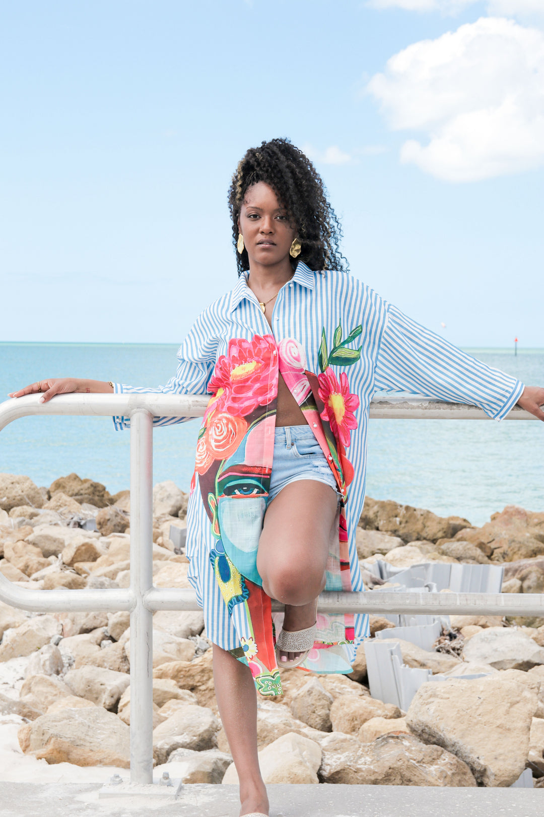 YOMI + Calendula Frida Kahlo Printed Shirt Dress