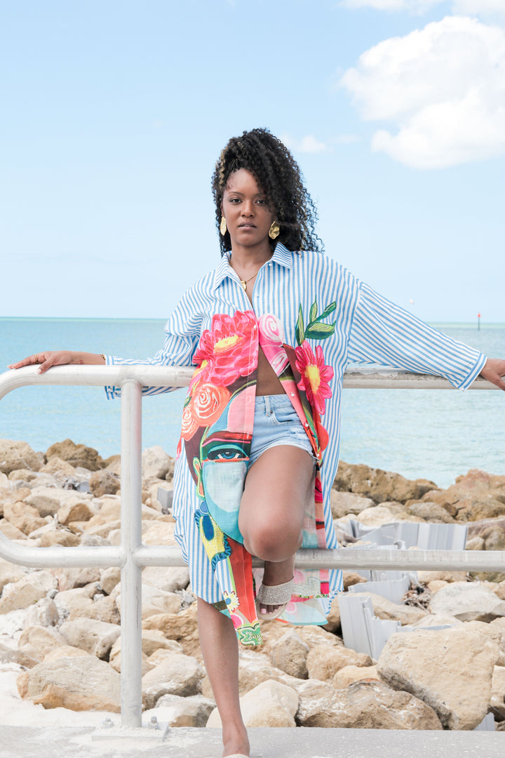 YOMI + Calendula Frida Kahlo Printed Shirt Dress