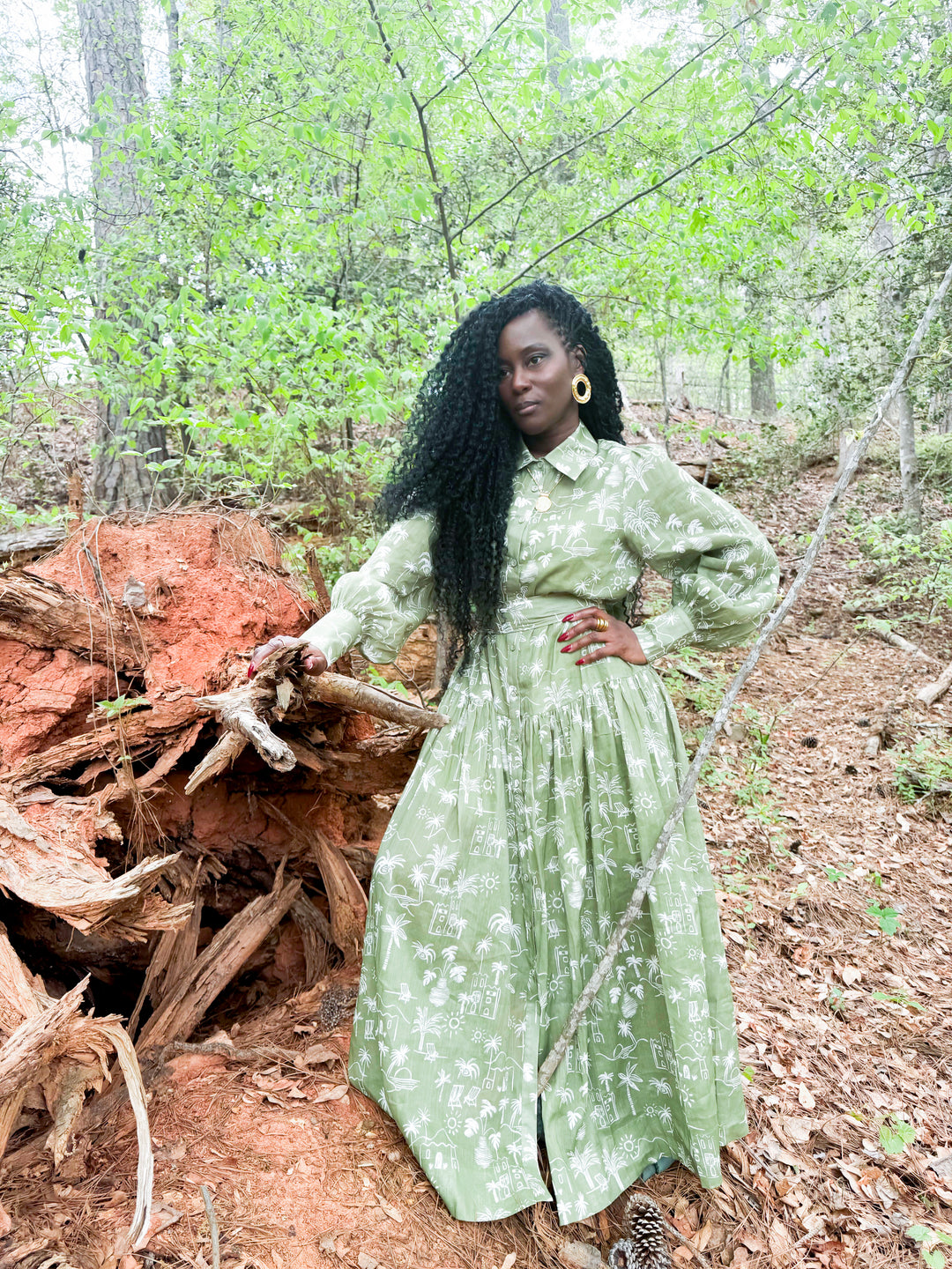 YOMI + CALENDULA – Olive Island Vibez Maxi Dress