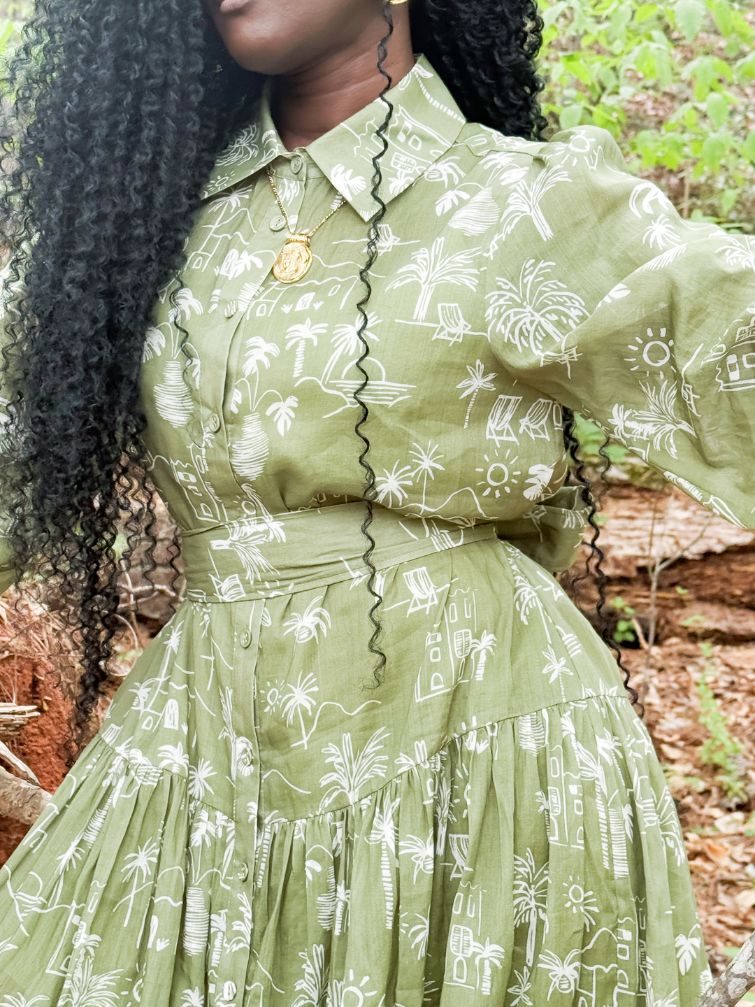 YOMI + CALENDULA – Olive Island Vibez Maxi Dress