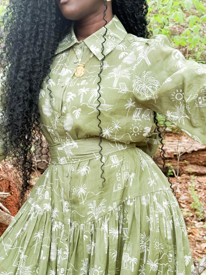 YOMI + CALENDULA – Olive Island Vibez Maxi Dress