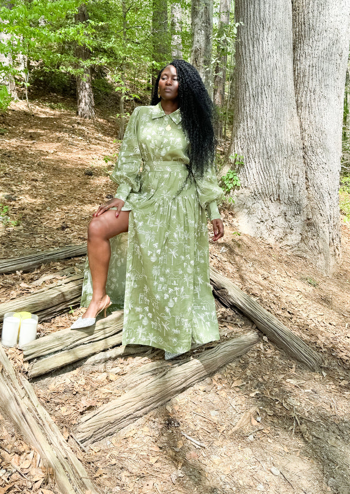 YOMI + CALENDULA – Olive Island Vibez Maxi Dress