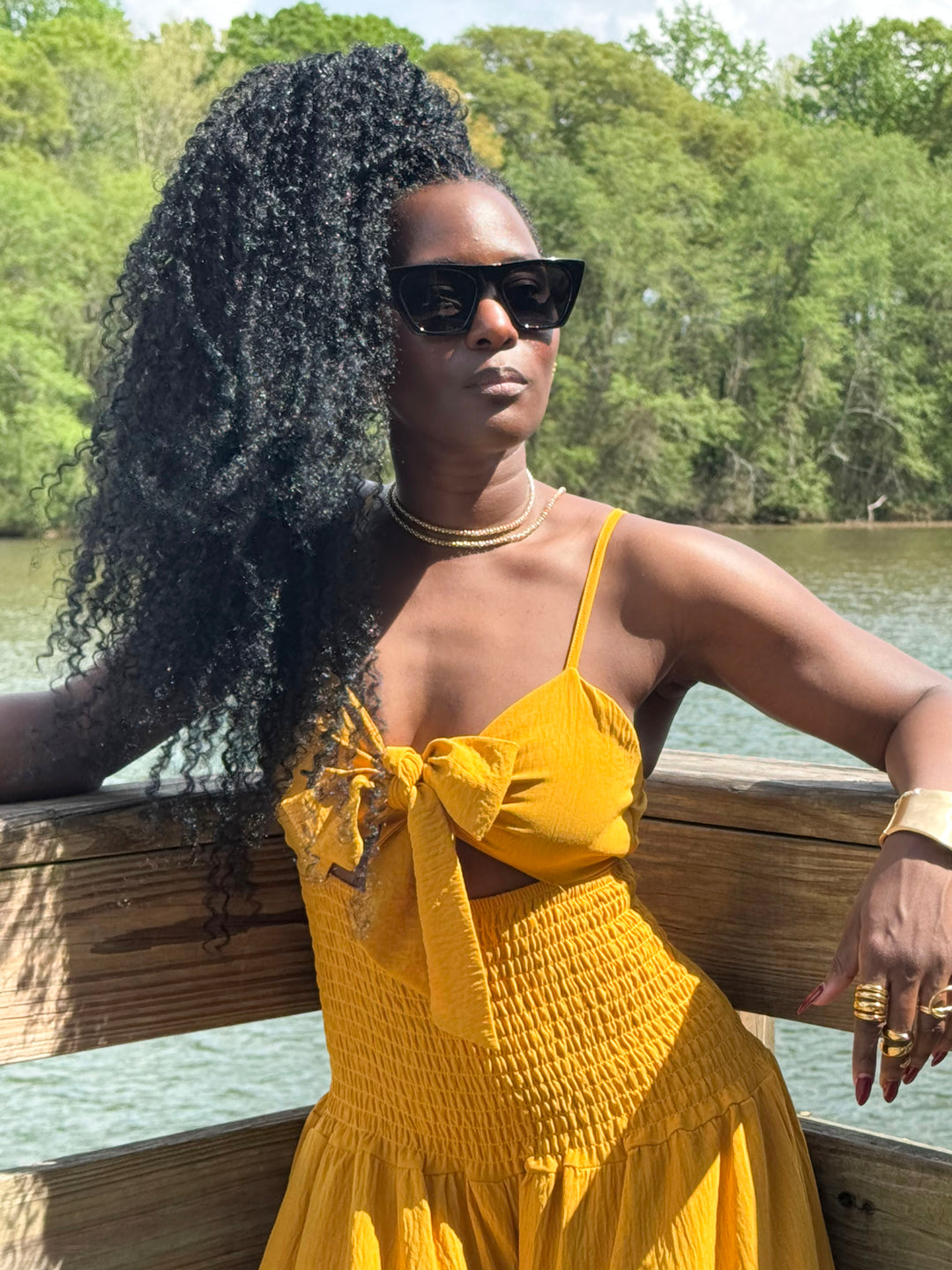Yomi + Calendula Marigold Tiered Culotte Jumpsuit