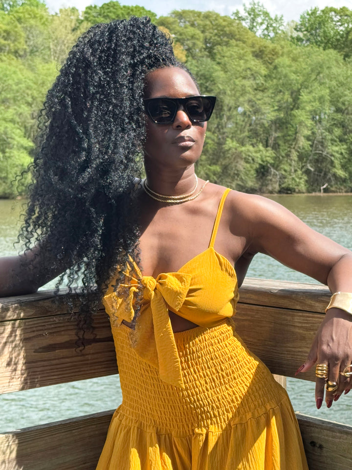 Yomi + Calendula Marigold Tiered Culotte Jumpsuit
