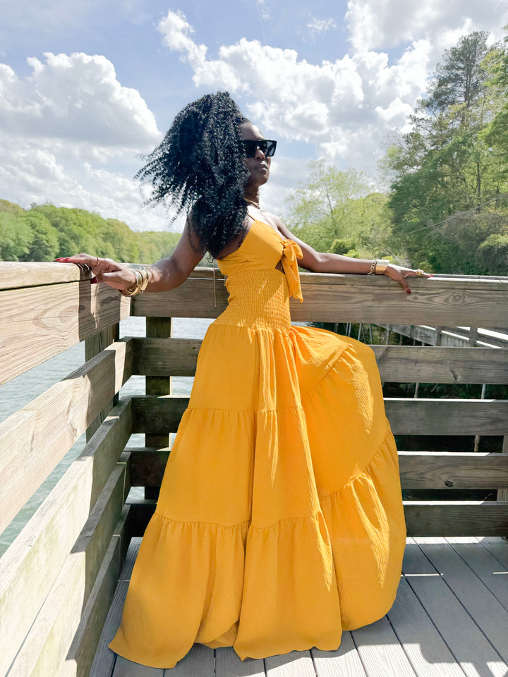 Yomi + Calendula Marigold Tiered Culotte Jumpsuit