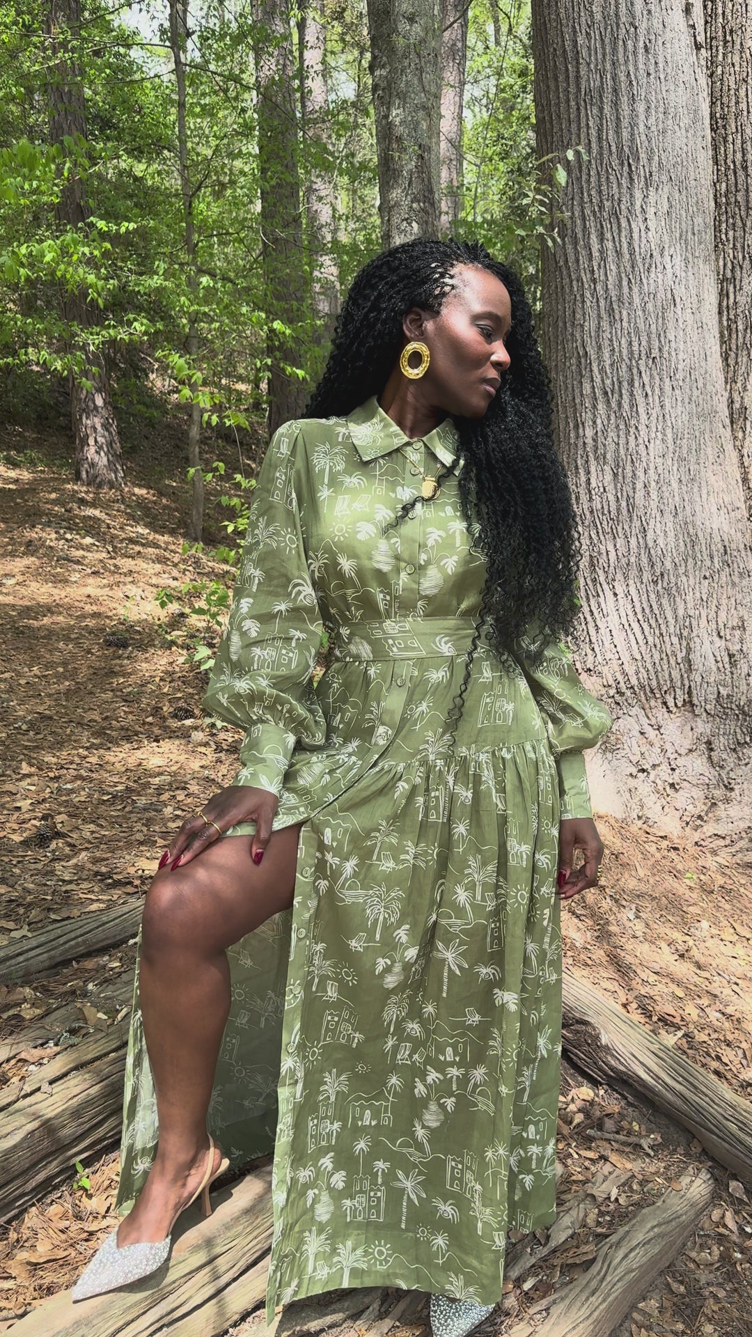YOMI + CALENDULA – Olive Island Vibez Maxi Dress